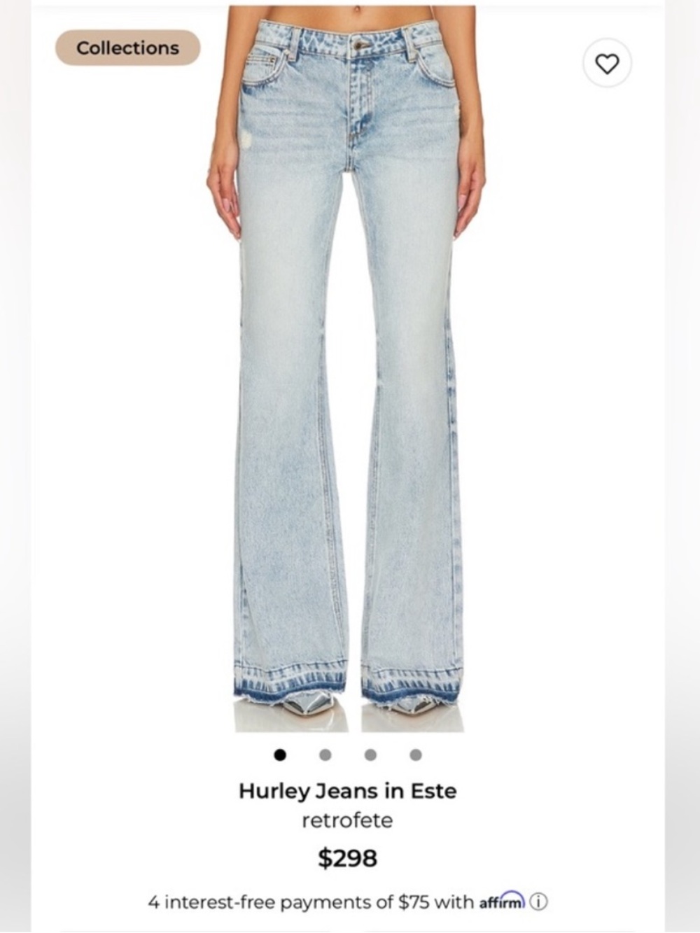 Retrofete Light Blue Wide-Leg Flare Jeans